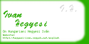 ivan hegyesi business card