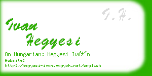 ivan hegyesi business card